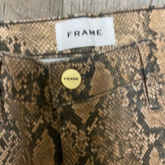 FRAME Le High Skinny Crop Coated Python Jeans size 28 - Picture 8 of 8
